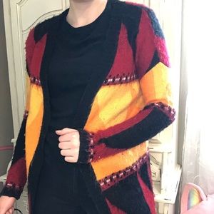 💐Tribal Print Fuzzy Cardigan